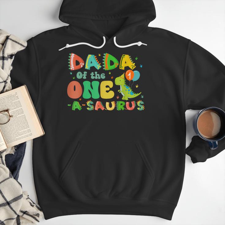 Dada Of The One-A-Saurus 1st Birthday Boy Dinosaur Family Men Hoodie