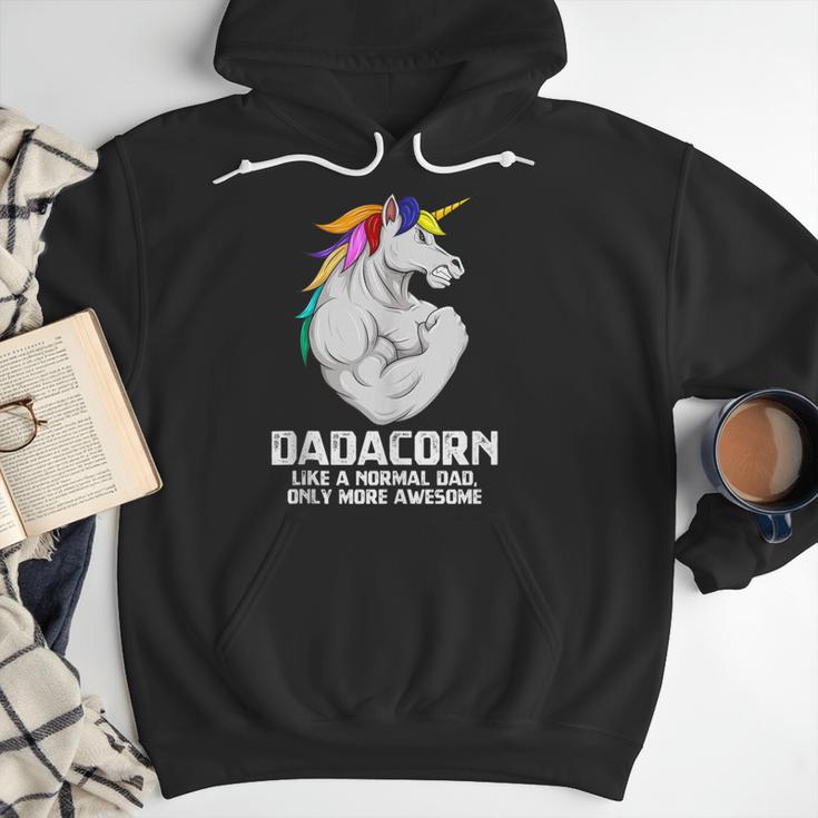 Dadacorn Muscle Dad Unicorn Fathers Day Men Hoodie