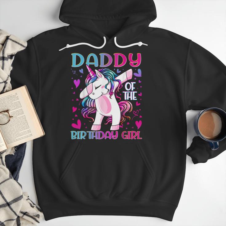 Daddy Of The Birthday Girl Dabbing Unicorn Dad Daddy Small Men Hoodie