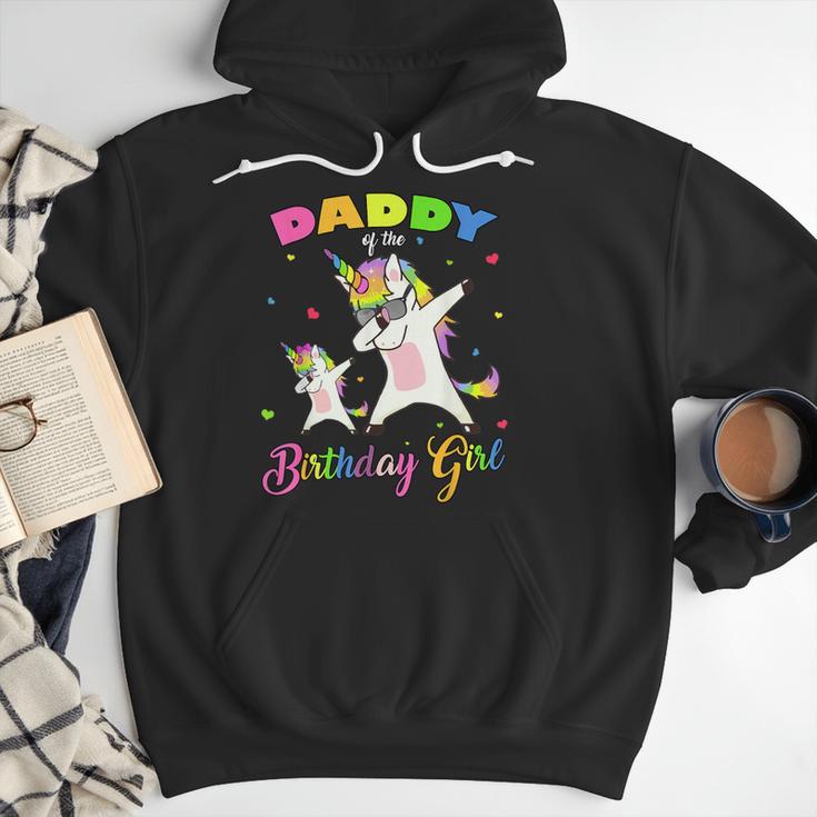 Daddy Of The Birthday Girl Dabbing Unicorn Princess And Dad Men Hoodie