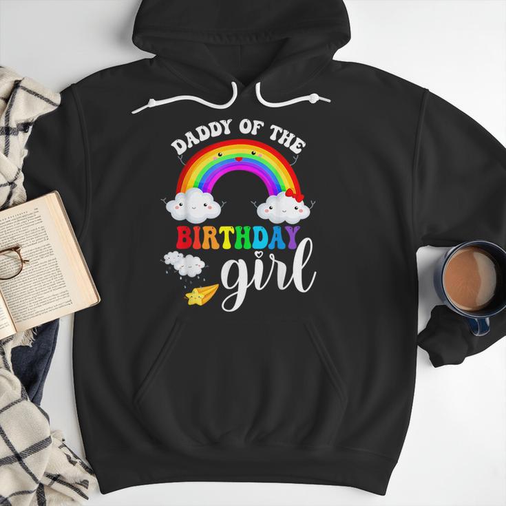 Daddy Of The Birthday Girl Rainbow B-Day Matching Family Men Hoodie