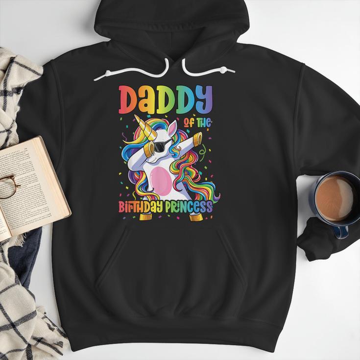 Daddy Of The Birthday Princess Girl Dabbing Unicorn Dad Men Hoodie