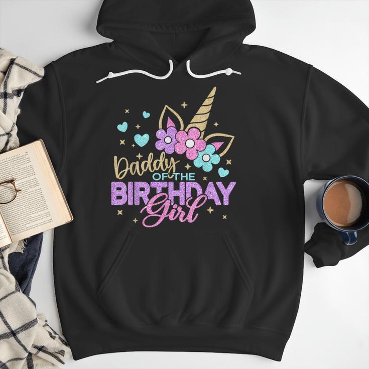 Daddy Of The Birthday Princess Girl Dad Unicorn Bday Party Men Hoodie