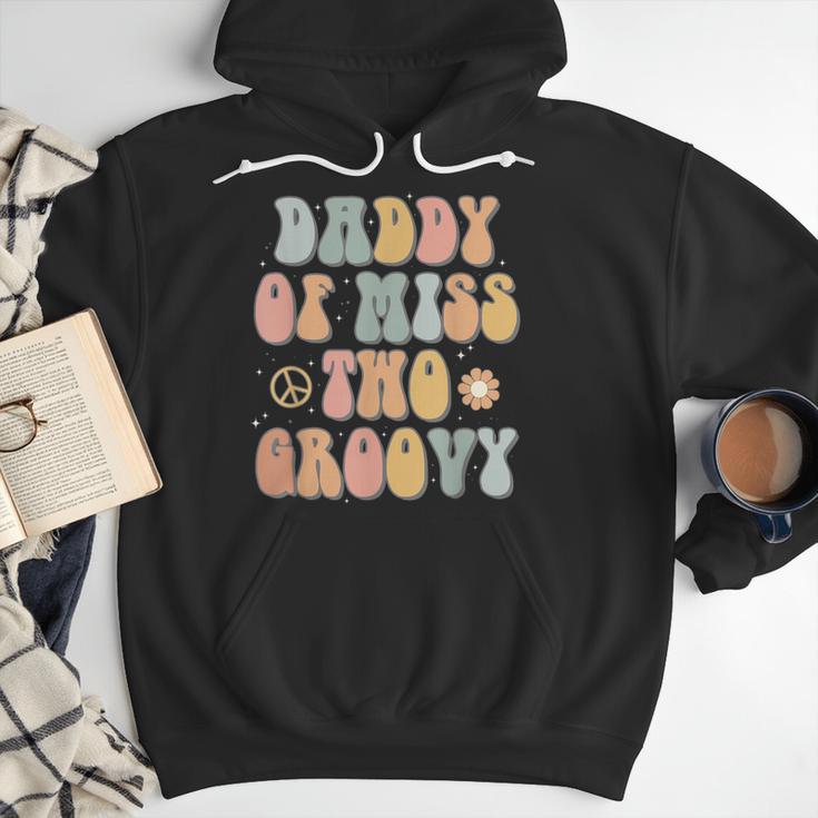 Daddy Dad Two Groovy Second Birthday Retro 2nd Bday Party Men Hoodie