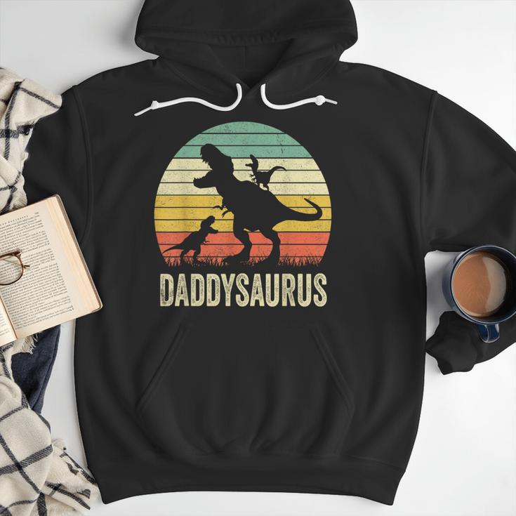 Daddy Dinosaur Daddysaurus 2 Kids For Dad Men Hoodie