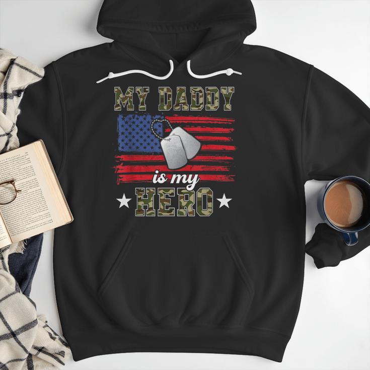 My Daddy Is My Hero Military Dad American Flag Army Proud Ar Men Hoodie