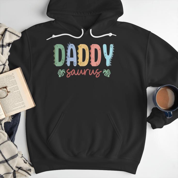 Daddy Saurus Dad Dinosaur Three Rex Birthday Boy Girl Family Men Hoodie