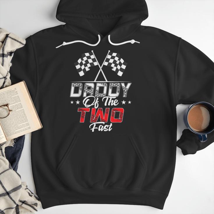 Daddy Of The Two Fast Second Birthday Racing Car Family Men Hoodie