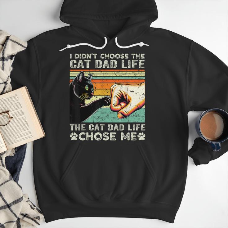 I Didn't Choose The Cat Dad Life Funny Cat Lovers Vintage Men Hoodie I Didn't Choose The Cat Dad Life Funny Cat Lovers Vintage Men Hoodie