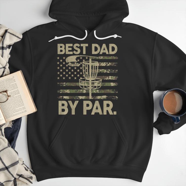 Disc Golf Frisbee Best Dad Par Camo US Flag Golfer Men Hoodie