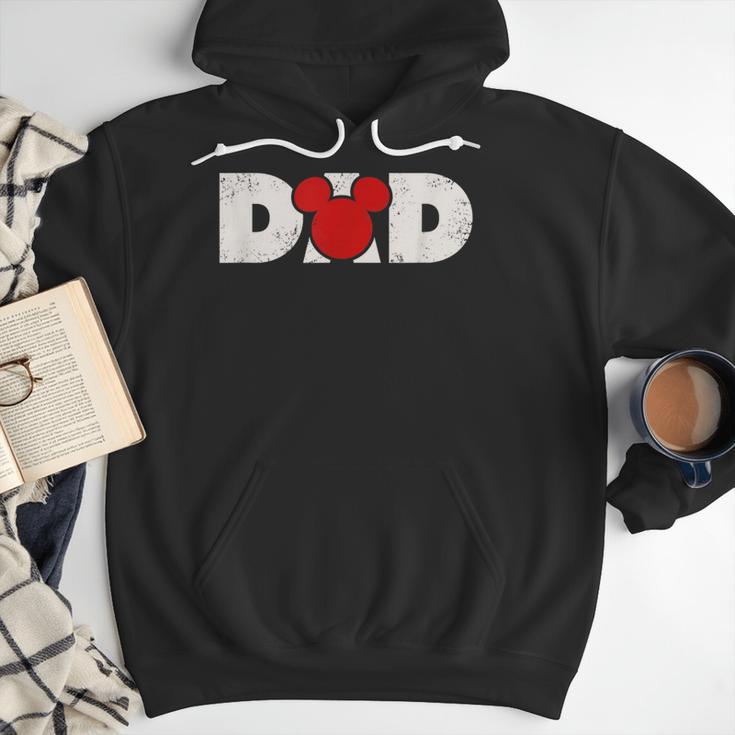 Disney Mickey And Friends Dad Mickey Distressed Text Logo Men Hoodie