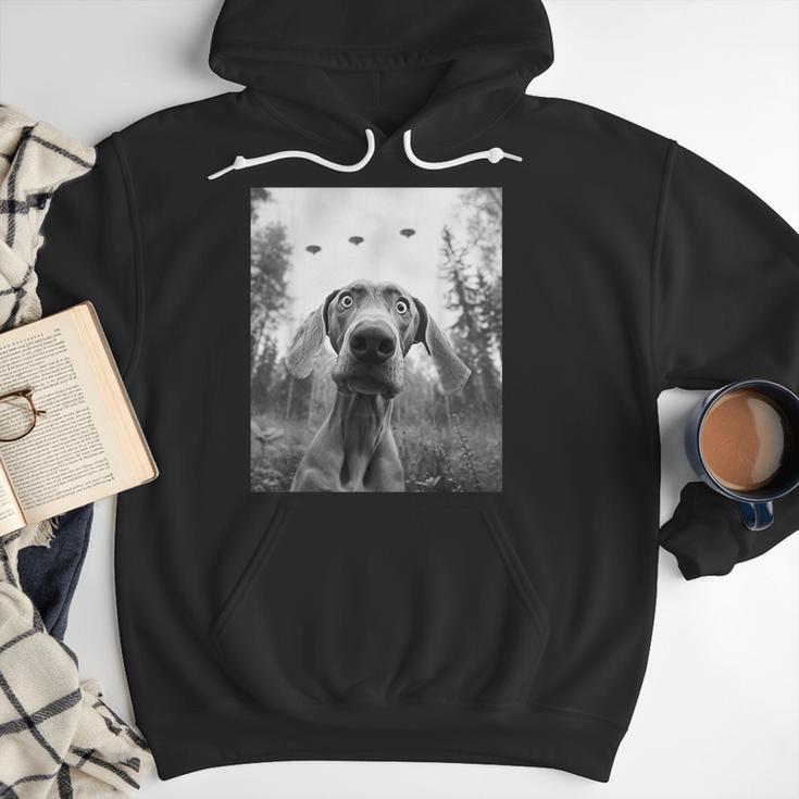 Dog Mom Dad Alien Selfie Weimaraner UFO For Men Women Men Hoodie