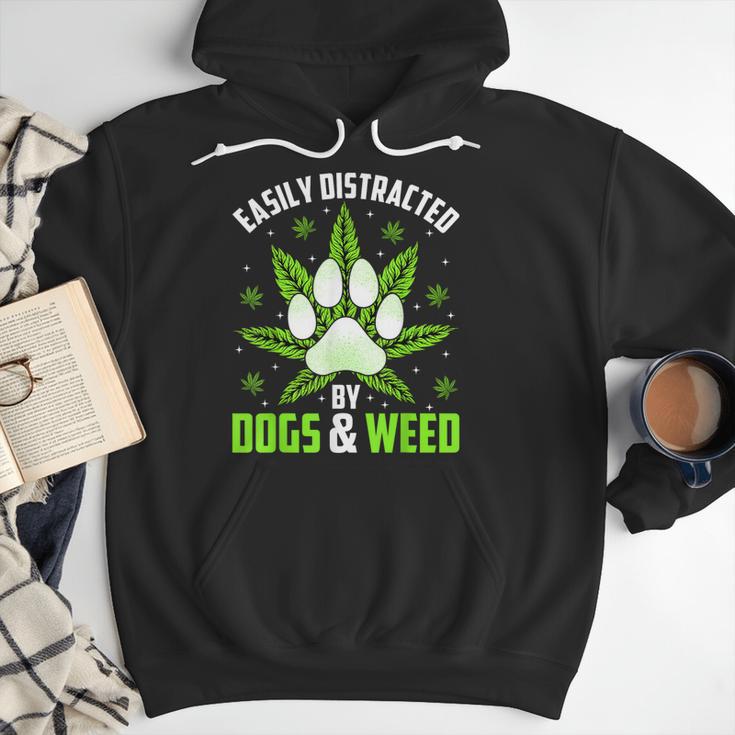 Dogs And Weed Dad Mom Dog Lover Cannabis Marijuana For Men Women Men Hoodie