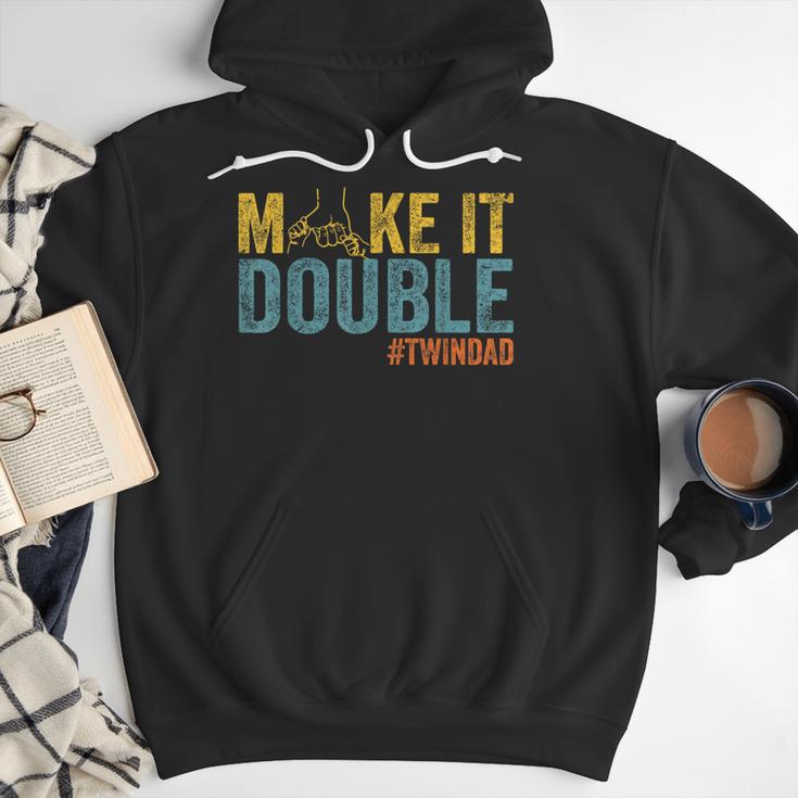 Make It A Double Twin Dad New Dad Expecting Twins Men Hoodie