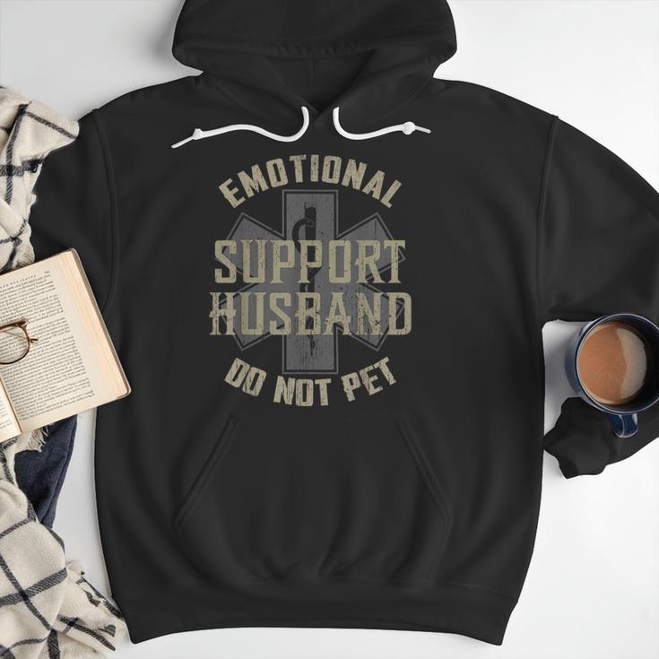 Emotional Support Husband Do Not Pet Dad For Men Men Hoodie