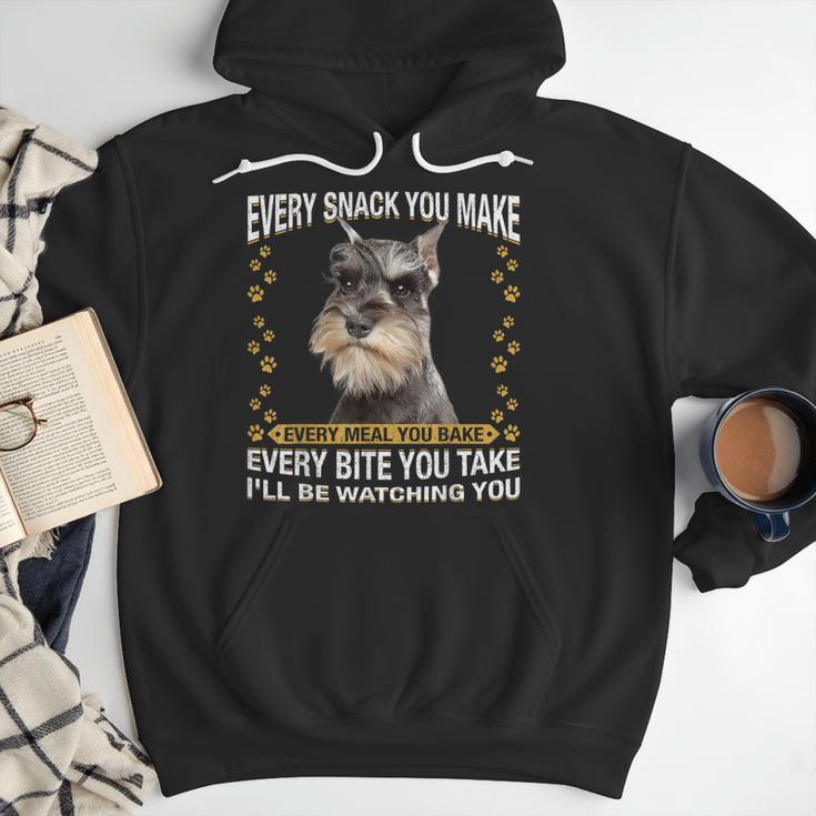 Every Snack You Make Miniature Schnauzer Dog Mom Dad Men Hoodie