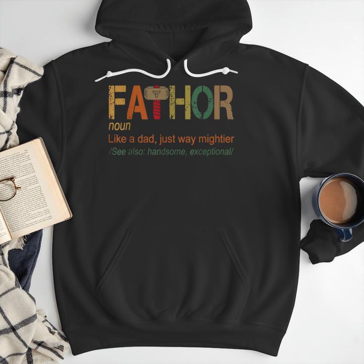 FA-Thor Like Dad Just Way Mightier Hero Fathers Day Small Men Hoodie