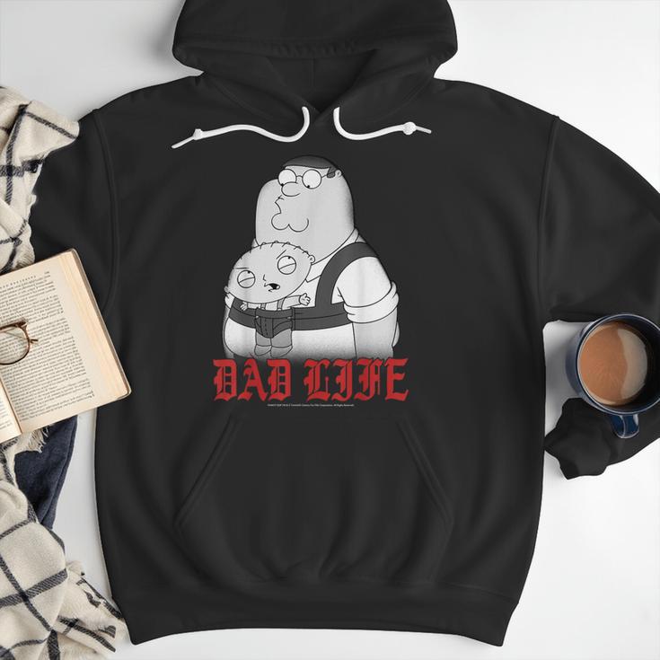 Family Guy Peter Stewie Dad Life Distressed Big Chest Logo Men Hoodie