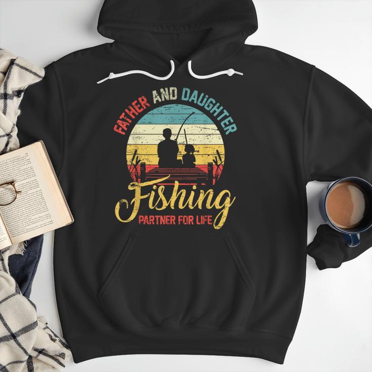 Father Daughter Fishing Partner For Life Retro Matching Dad Men Hoodie