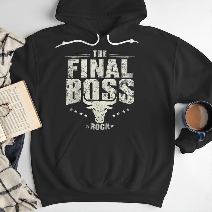 The Final Boss Vintage Rock Bull Fun Tee For Strong Dads Men Hoodie