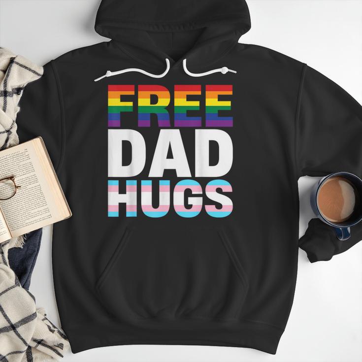 Free Dad Hugs Pride Flag Month LGBTQ Transgender Support Men Hoodie Free Dad Hugs Pride Flag Month LGBTQ Transgender Support Men Hoodie