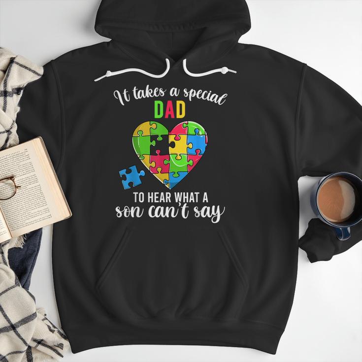 Fun Heart Puzzle Shirts Dad Autism Awareness Family Support Men Hoodie