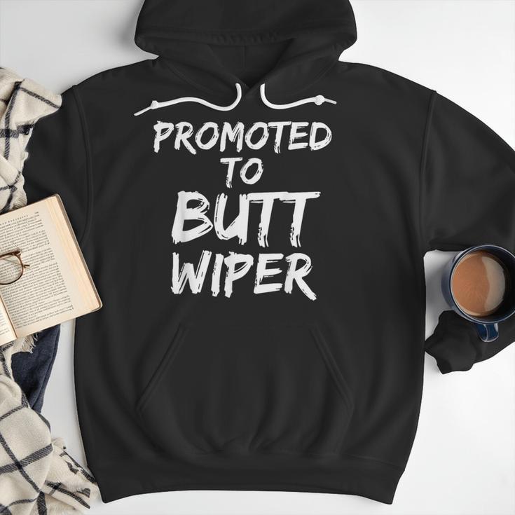 Fun New Dad Joke Baby Shower Gag Promoted To Butt Wiper Men Hoodie Fun New Dad Joke Baby Shower Gag Promoted To Butt Wiper Men Hoodie