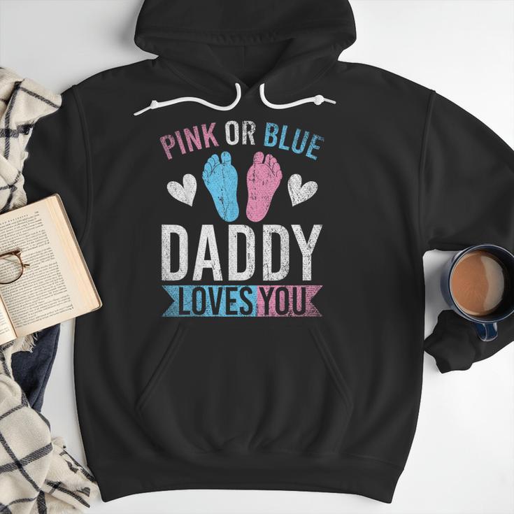 Future Dad Pink Or Blue Daddy Loves You Gender Reveal Men Hoodie