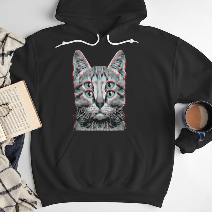 Glitch Weird Cat Kitten Optical Illusion Cat Mom Dad Men Hoodie Glitch Weird Cat Kitten Optical Illusion Cat Mom Dad Men Hoodie