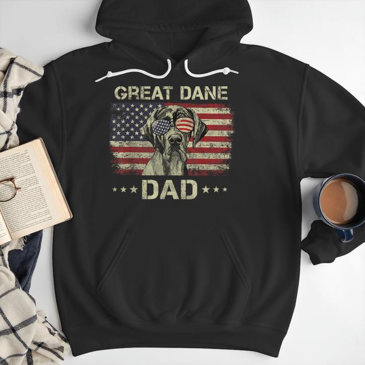 Great Dane Dad Dog Lovers American Flag 4th Of July Men Hoodie Great Dane Dad Dog Lovers American Flag 4th Of July Men Hoodie