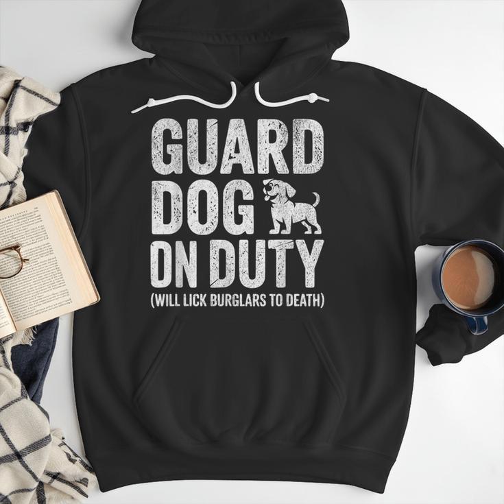 Guard Dog Will Lick Burglars Dog Mom Dad T-Shirt Men Hoodie