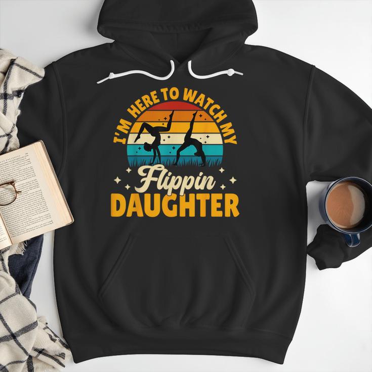 Gymnastics Mom Dad I'm Here To Watch My Flippin' Daughter Men Hoodie