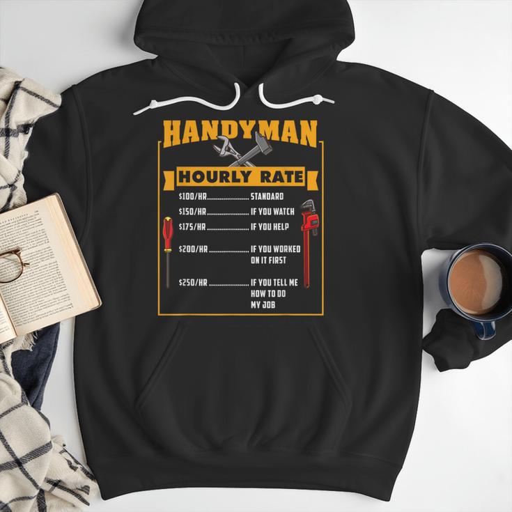 Handyman Hourly Rate Fathers Day Dad Men Hoodie