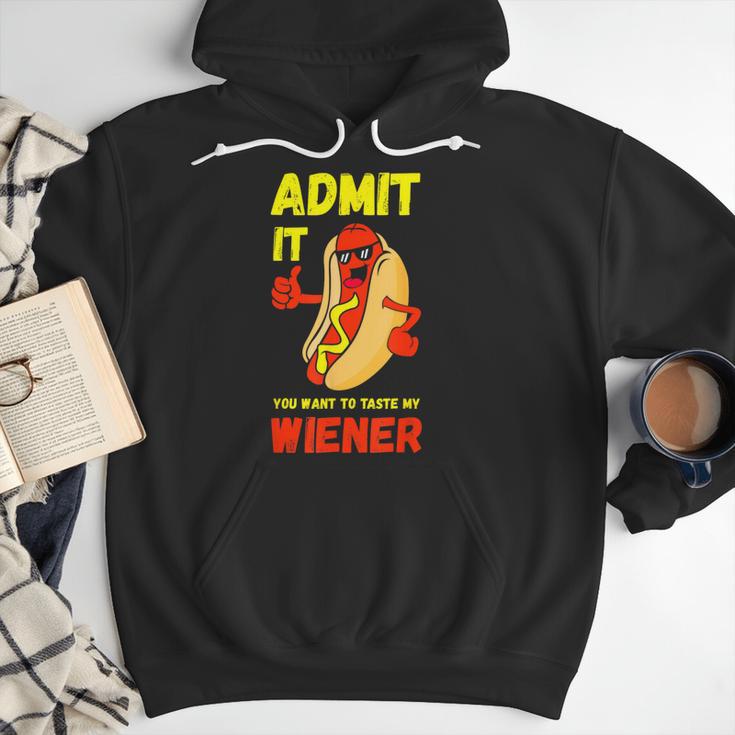 Hilarious Hot Dog Dad Joke Text Pun Dirty Joke -Barbecue Men Hoodie
