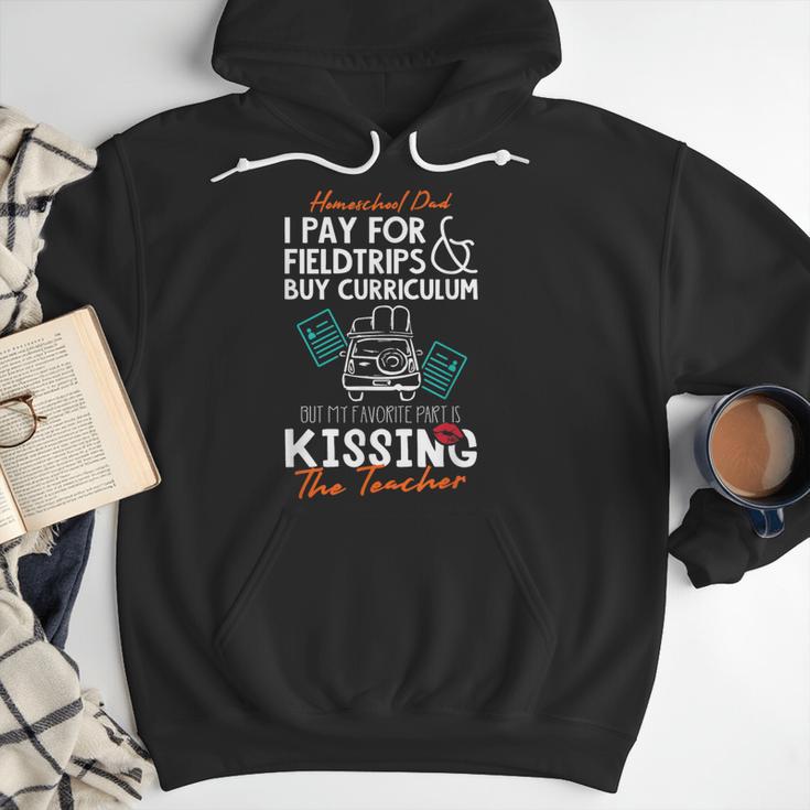 Homeschool Dad Kissing The Teacher Homeschool Dad Men Women Kids Men Hoodie
