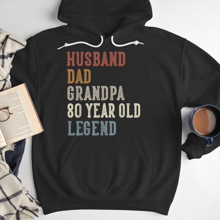 Husband Dad Grandpa 80 Year Old Legend 80th Birthday Men Hoodie