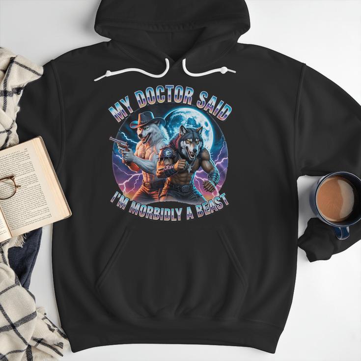 I'm A Beast Alpha Man Alpha Wolves Jokes Dad Papa Alpha Wolf Men Hoodie