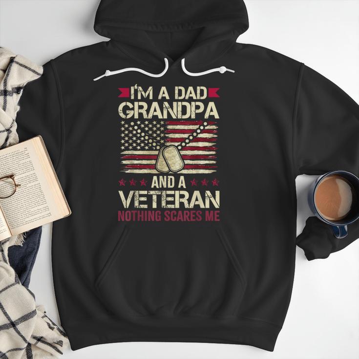 I'm a Dad Grandpa And a Veteran Nothing Scares Me Men Hoodie