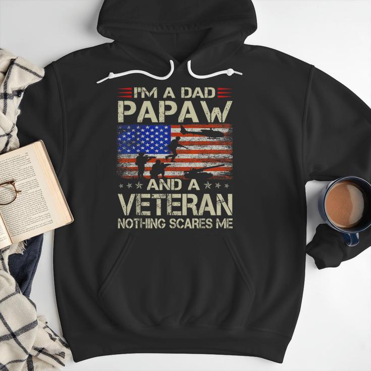 I'm A Dad Papaw And Veteran Retro Dad Papa Grandpa Men Hoodie