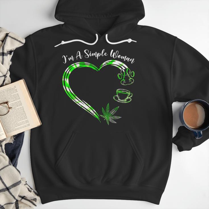 I'm A Simples Woman Loves Weed Coffee And Dog Dad Mom Men Hoodie