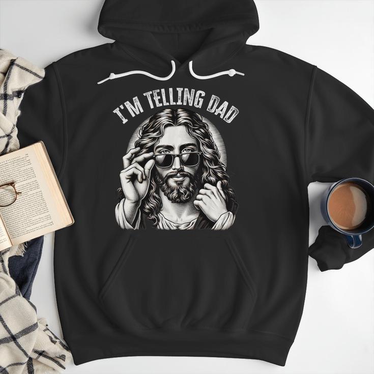 I'm Telling Dad Saying Religious Christian Jesus Meme Men Hoodie