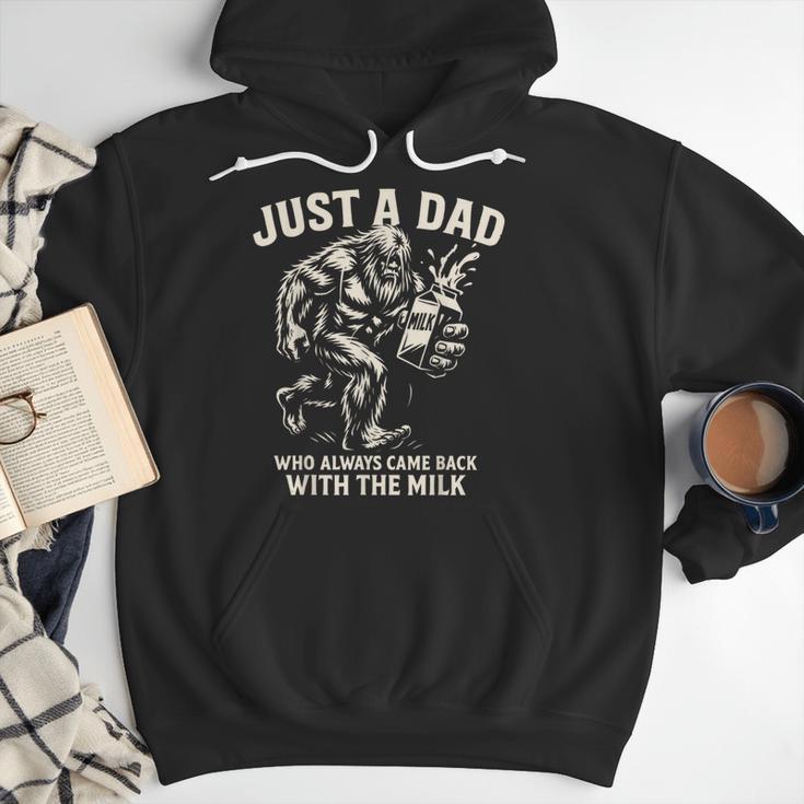 Just a Dad Who Always Came Back With The Milk Shirt Bigfoot Men Hoodie