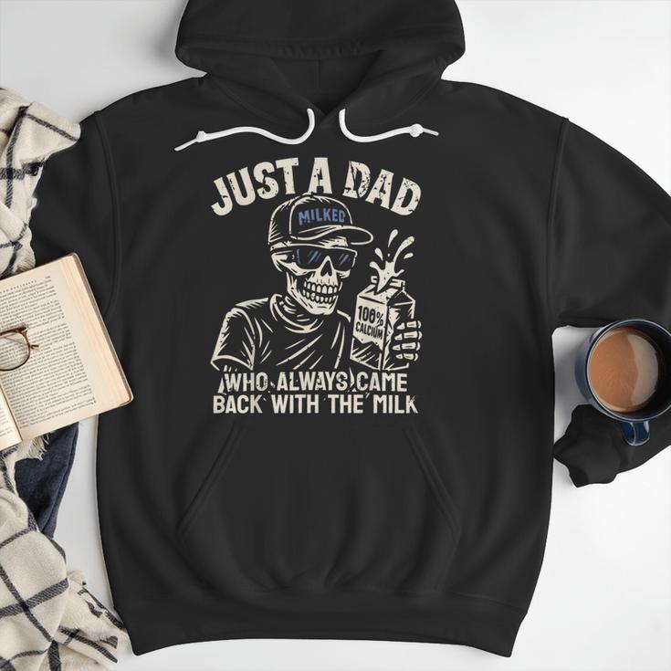 Just A Dad Who Always Came Back With The Milk Shirt Skeleton Men Hoodie