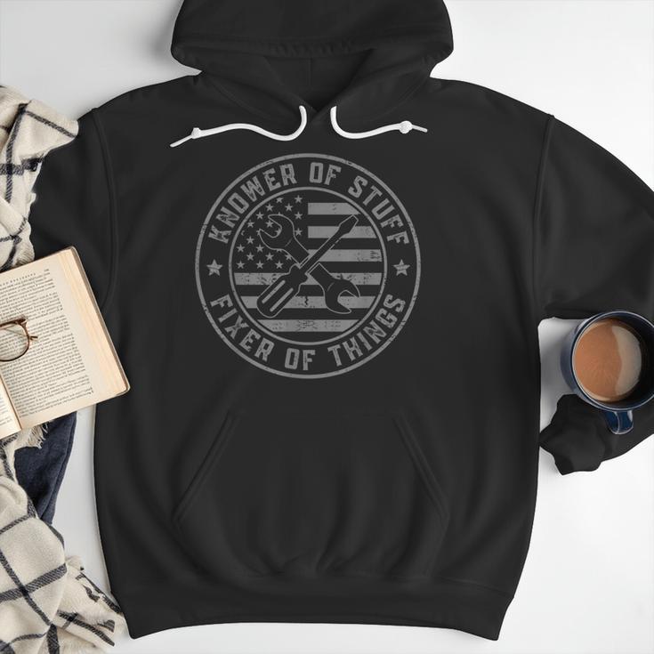 Knower Of Stuff Fixer Of Things Dad Mechanic Men Hoodie