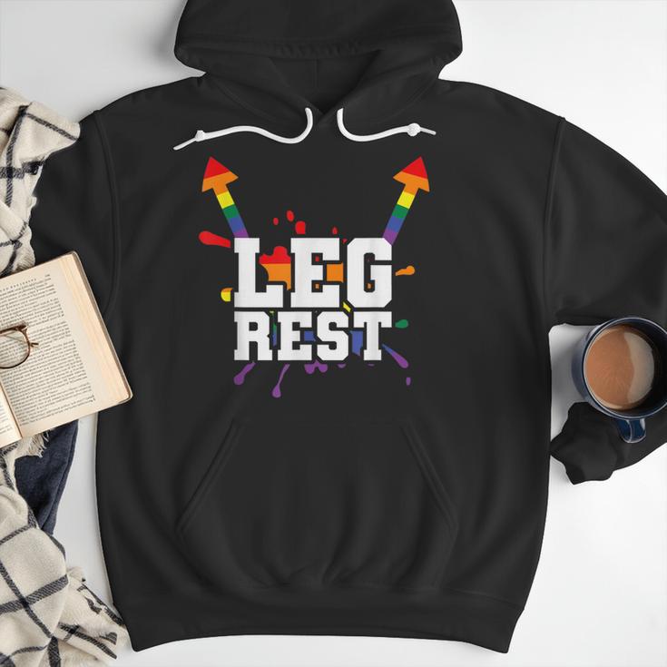 Leg Rest Naughty Dad Joke Vagitarian Lesbian Men Hoodie
