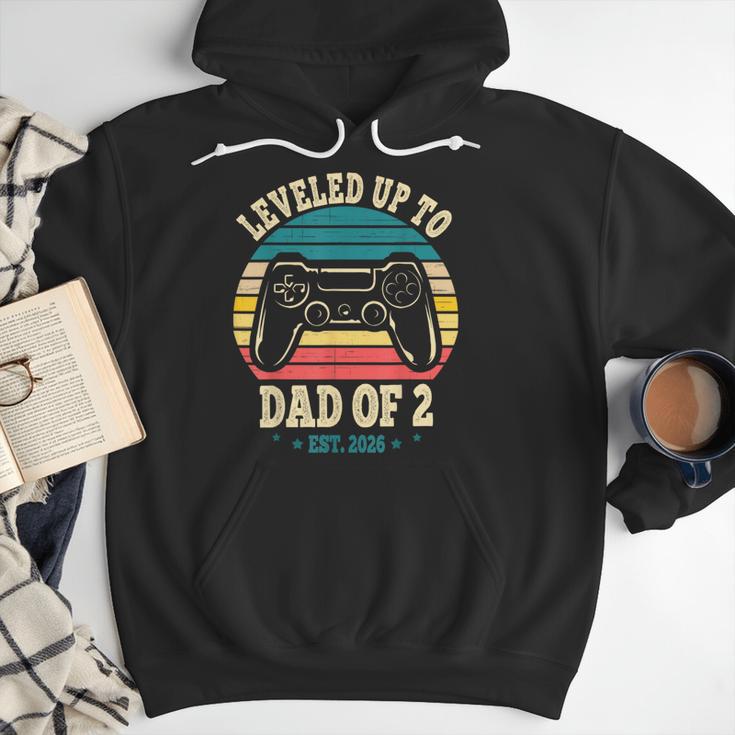I Leveled Up To Dad Of 2 2026 Promoted To Dad Of Two Kids Men Hoodie I Leveled Up To Dad Of 2 2026 Promoted To Dad Of Two Kids Men Hoodie