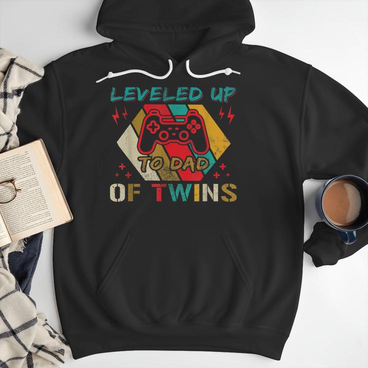 Leveled Up To Dad Of Twins Video Gamer Gaming Men Hoodie