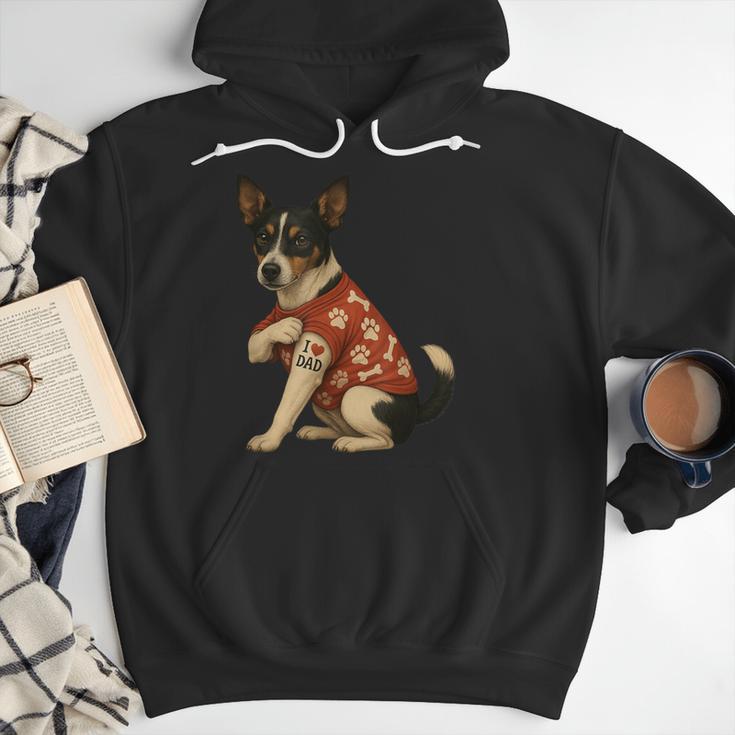 I Love Dad Tattoo Rat Terrier Dad Men Hoodie