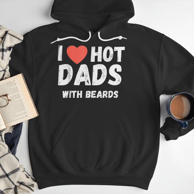 I Love Hot Dads With Beards I Heart Hot Dads Shirt Men Hoodie