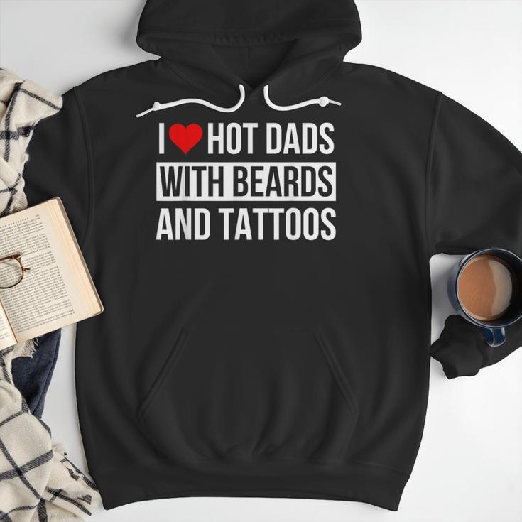 I Love Hot Dads With Beards And Tattoos I Heart Hot Dads Men Hoodie I Love Hot Dads With Beards And Tattoos I Heart Hot Dads Men Hoodie